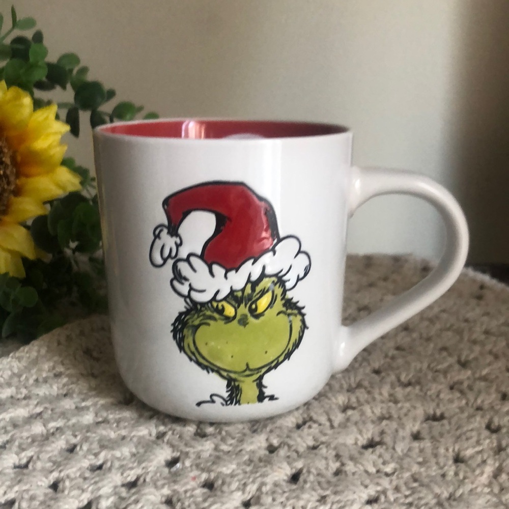 Grinch Christmas Mug with Red Interior
